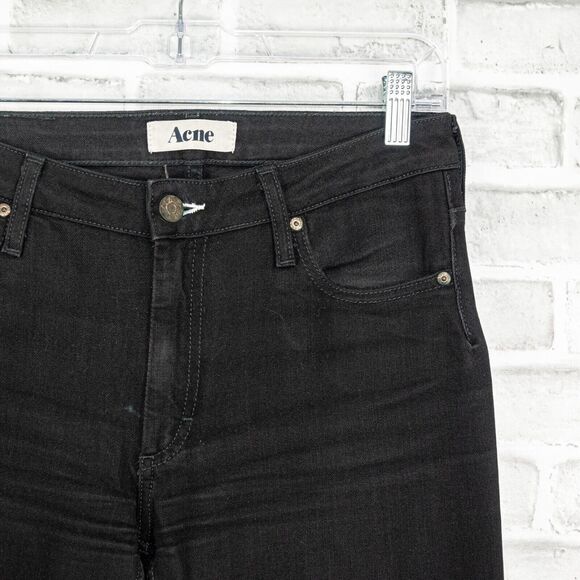 ACNE Women's FLEX Wet Black Skinny Denim Jeans Size 29 - Picture 7 of 10